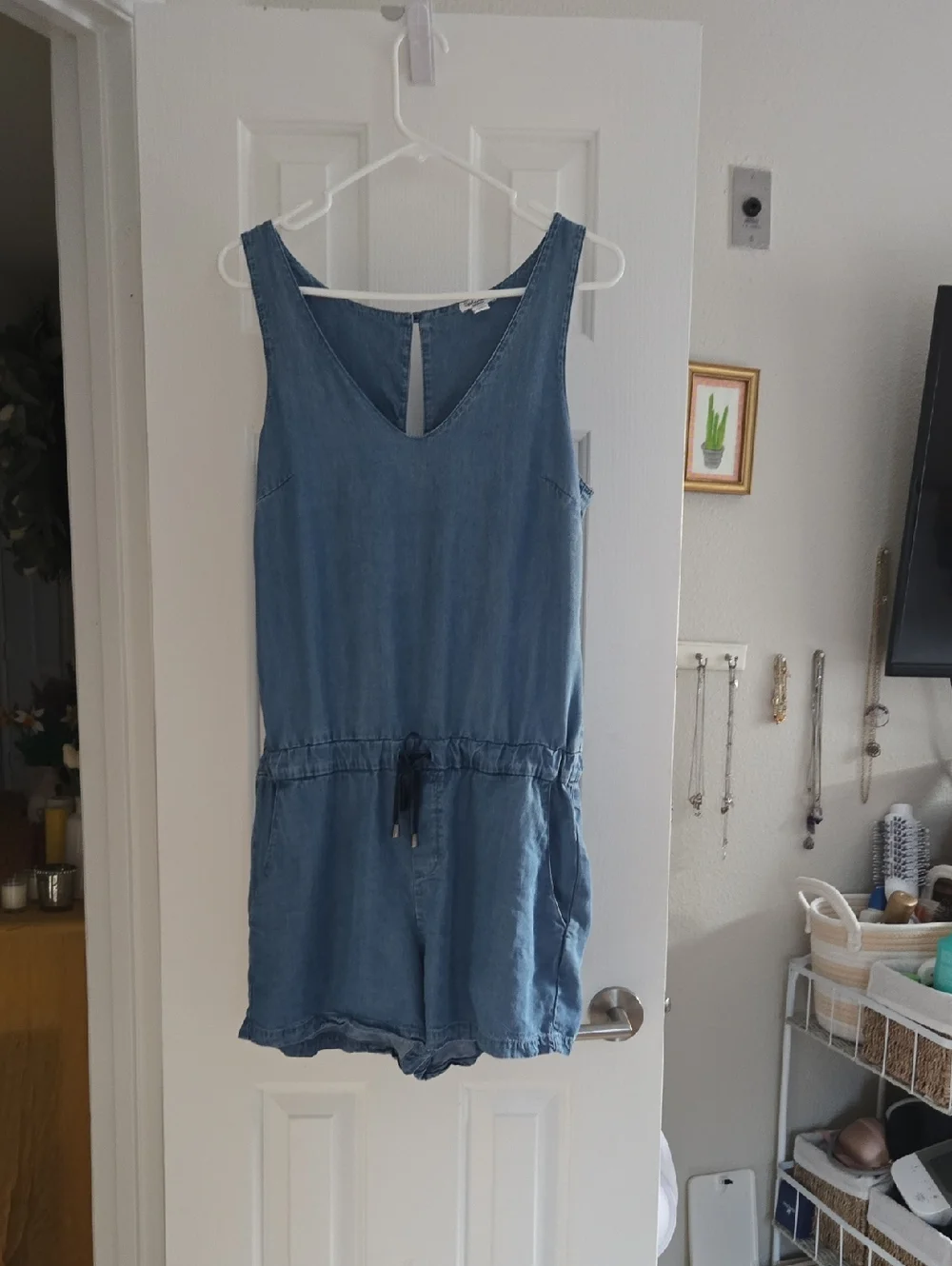 Splendid Chambray Blue Sleeveless Romper -medium - Picture 3 of 13
